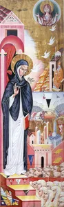 Il Drappellone del Palio del 2 luglio 1986, dipinto da Carlo Cerasoli