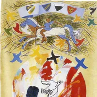 Il Drappellone del Palio del 16 agosto 1989, dipinto da Gérard Fromanger