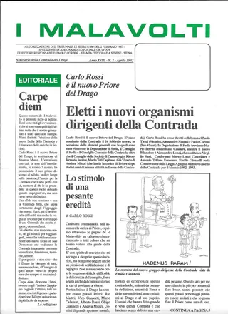 XVIII/1 - Eletti i nuovi organismi dirigenti della Contrada
